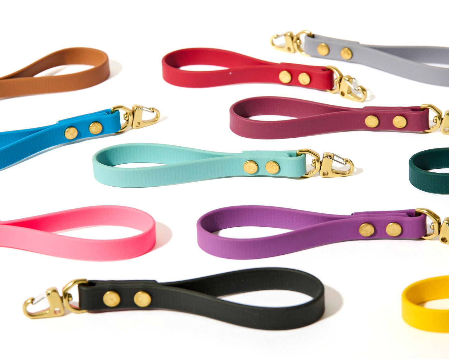 Biothane Mini Keychain: 1/2" Waterproof Lanyard, ID tag, Educator Remote Holder with Solid Brass Hardware