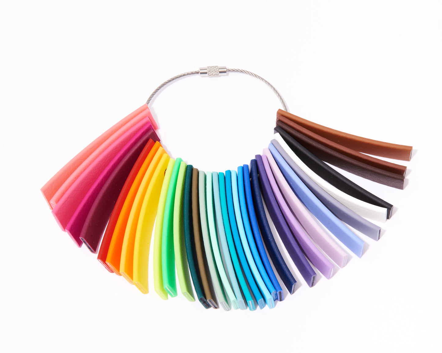 Biothane Color Sample Ring: 33 Colors of Waterproof Biothane with Reference Card