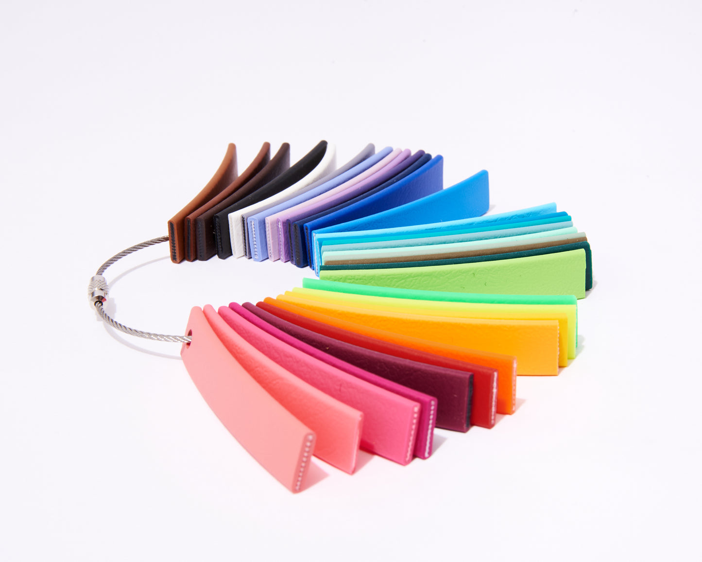 Biothane Color Sample Ring: 33 Colors of Waterproof Biothane with Reference Card