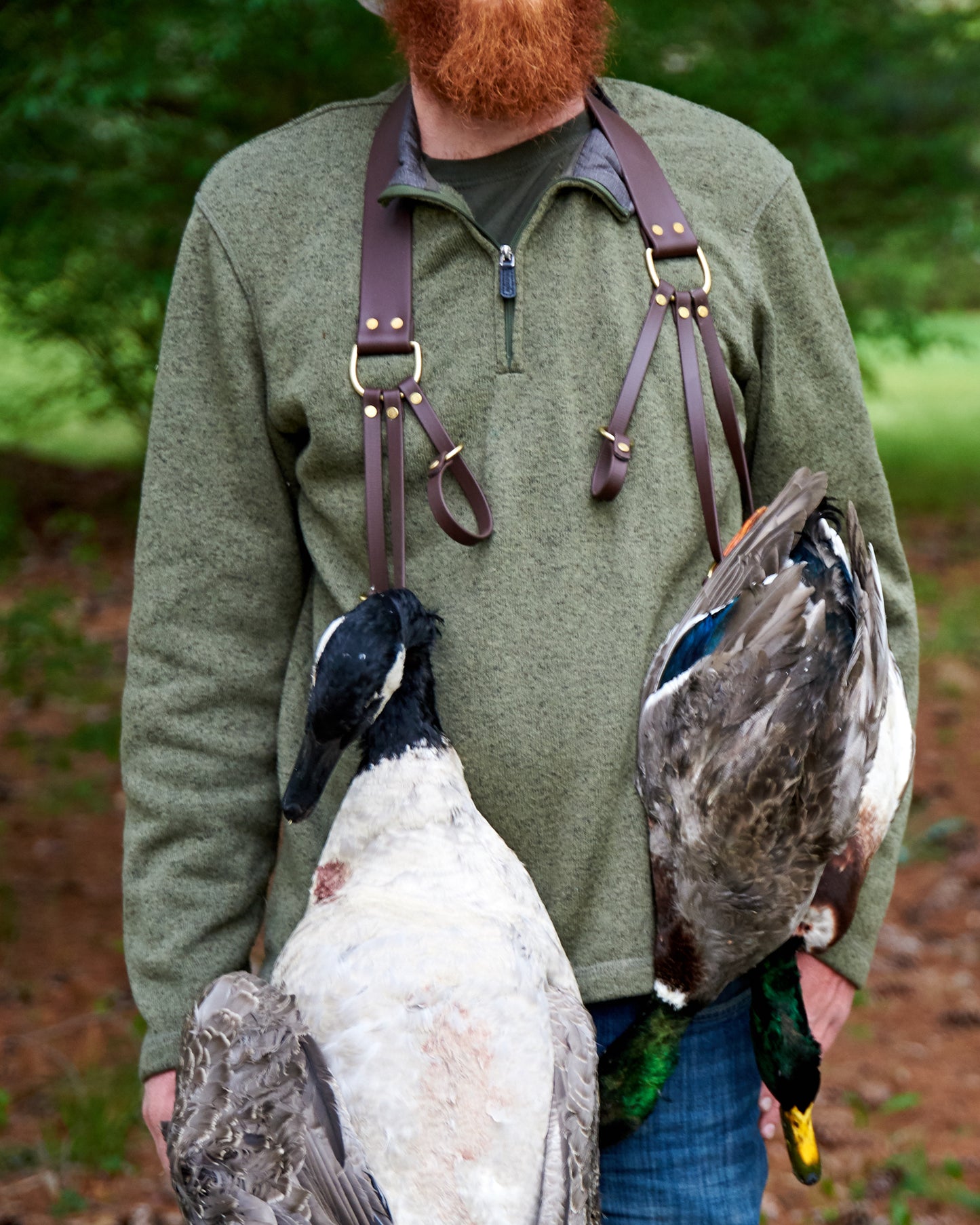 Game Tote Sling: Biothane Shoulder Strap with Solid Brass Hardware for Birds or Antlers - Holds 6