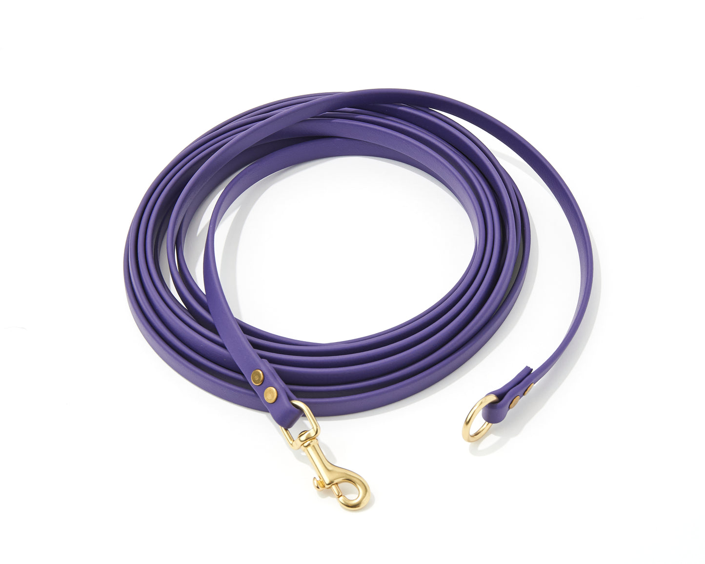 1/2" Waterproof Long Line: Biothane Tracking Drag Leash with Solid Brass Hardware and Custom Colors