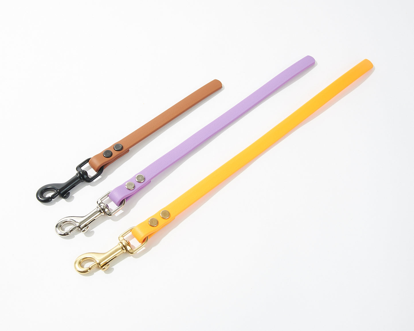 Raw End Dog Training Tab: 1/2" Waterproof Biothane with Natural Brass Hardware, Custom Length and Color