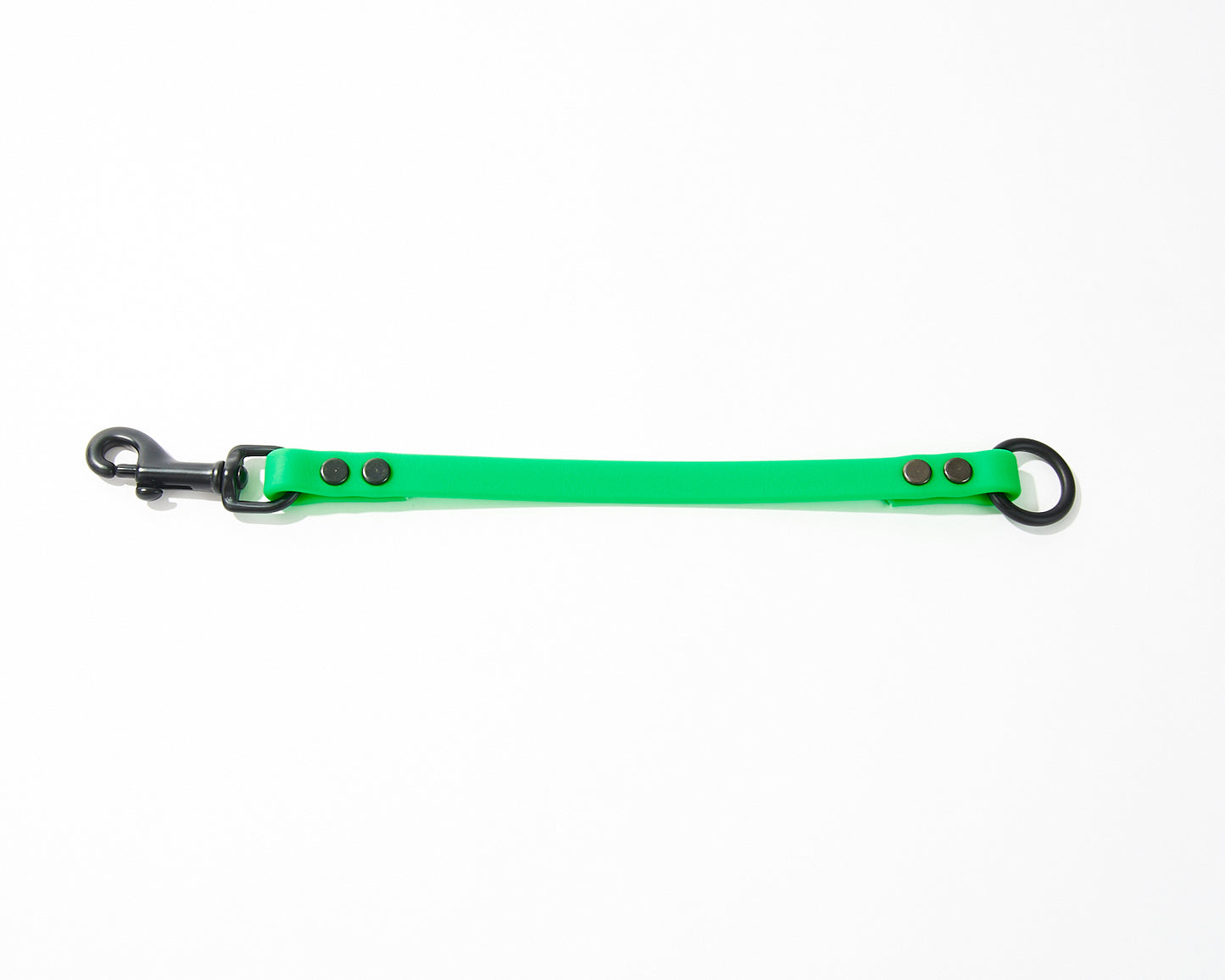 O-Ring Dog Training Tab and Leash Extender: 1/2" Waterproof Biothane with Black Hardware, Custom Length and Color