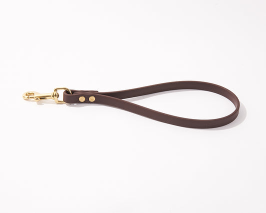 Open Loop Dog Training Tab: 1/2" Waterproof Biothane with Natural Brass Hardware, Custom Length and Color